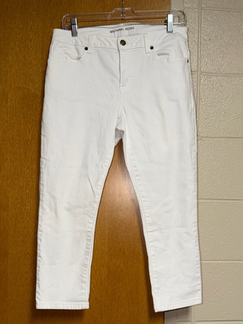 Michael Kors White Cropped Slim Ankle Jeans
